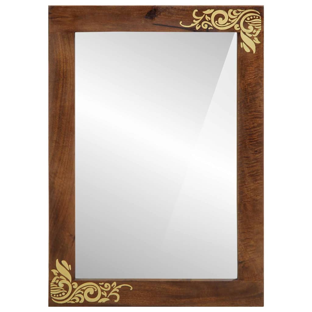 Baderomsspeil med speil Honning brun 70 x 50 x 2,5 cm