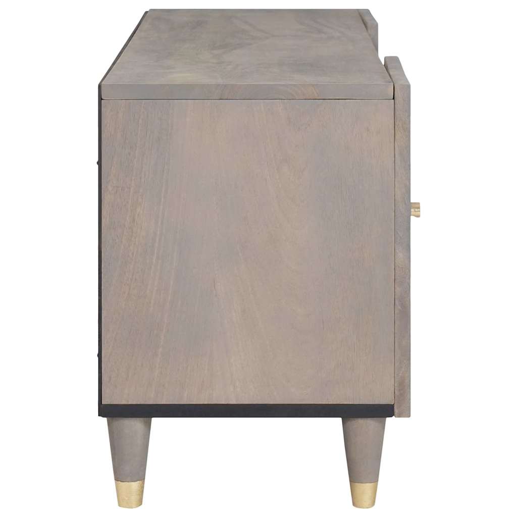 TV-skap med hylle med dør Grå 105 x 33 x 46 cm Massiv mango tre