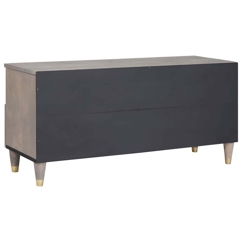 TV-skap med skuff Grå 100 x 33 x 46 cm Massiv mango tre