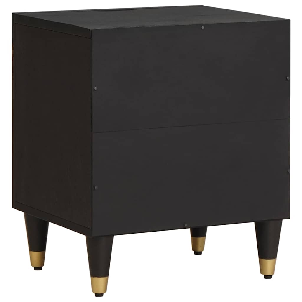 Nattbord med dør Svart 40 x 33 x 46 cm Massiv mango tre