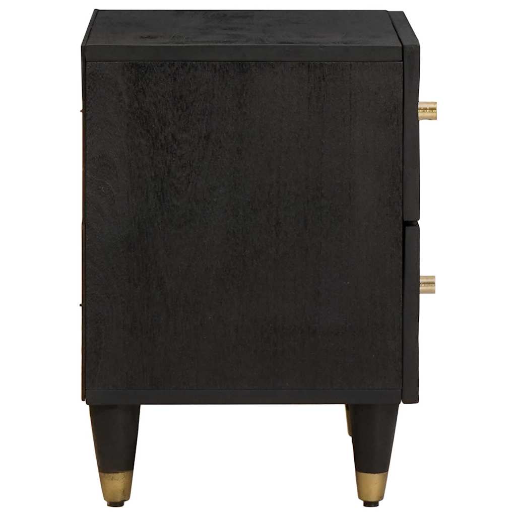 Nattbordskap 2 pcs Svart 40 x 33 x 46 cm Massiv mango tre