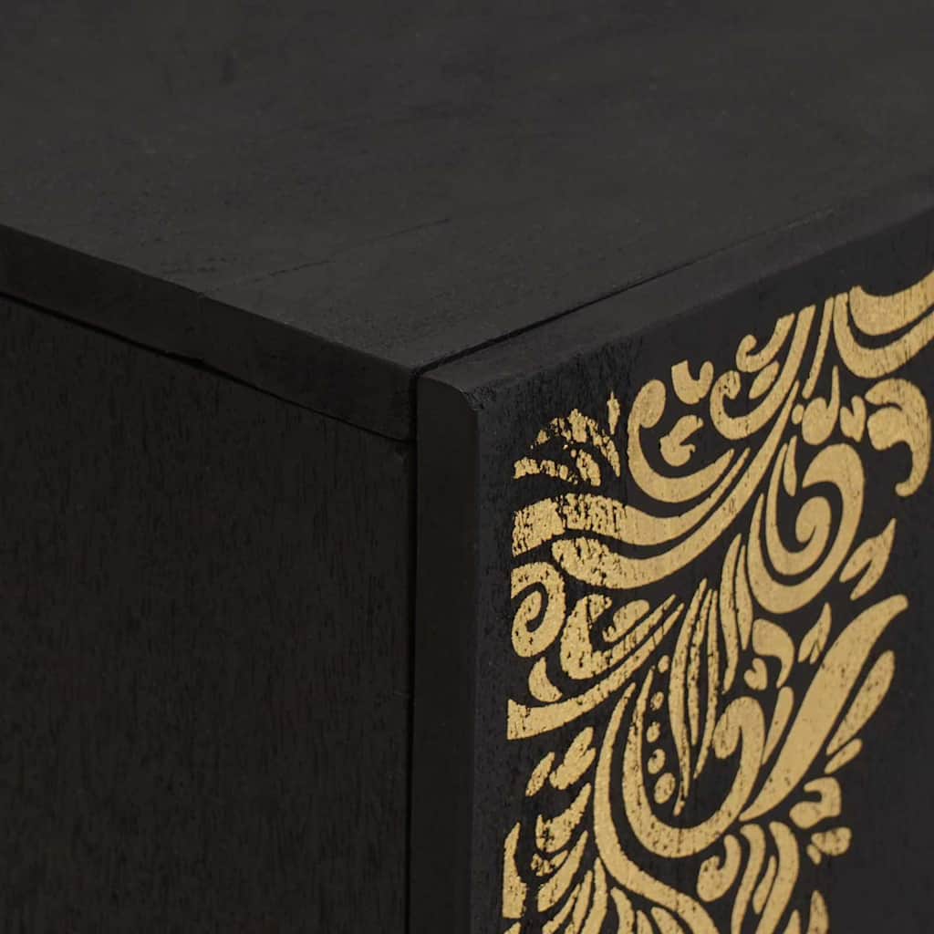 TV-skap med hylle Svart 105 x 33 x 46 cm Massiv mango tre
