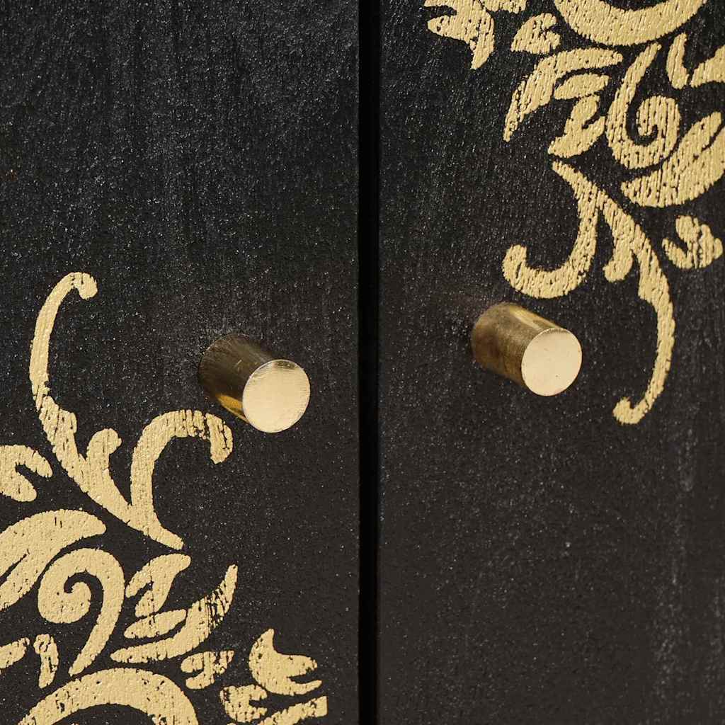 Serviesskap Svart 60 x 33 x 75 cm Massiv mango tre