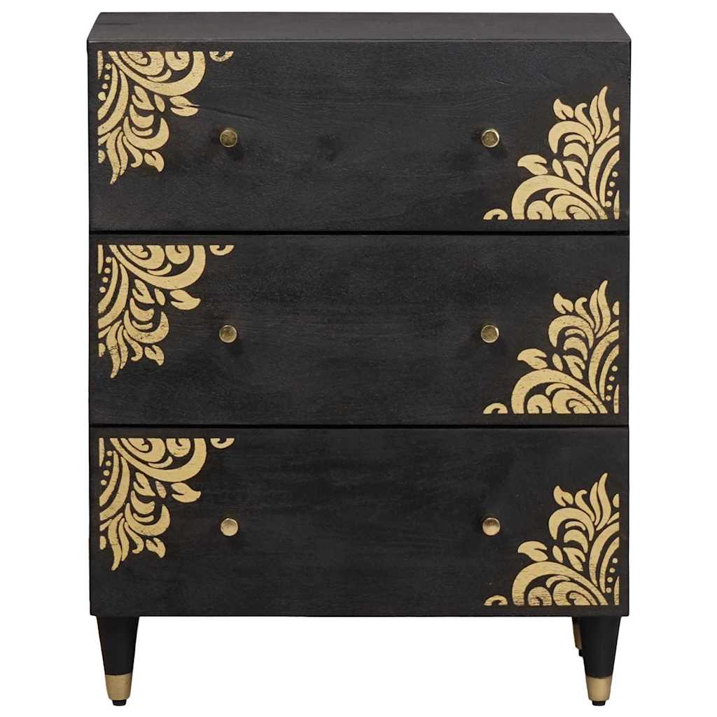 Serviesskap Svart 60 x 33 x 75 cm Massiv mango tre