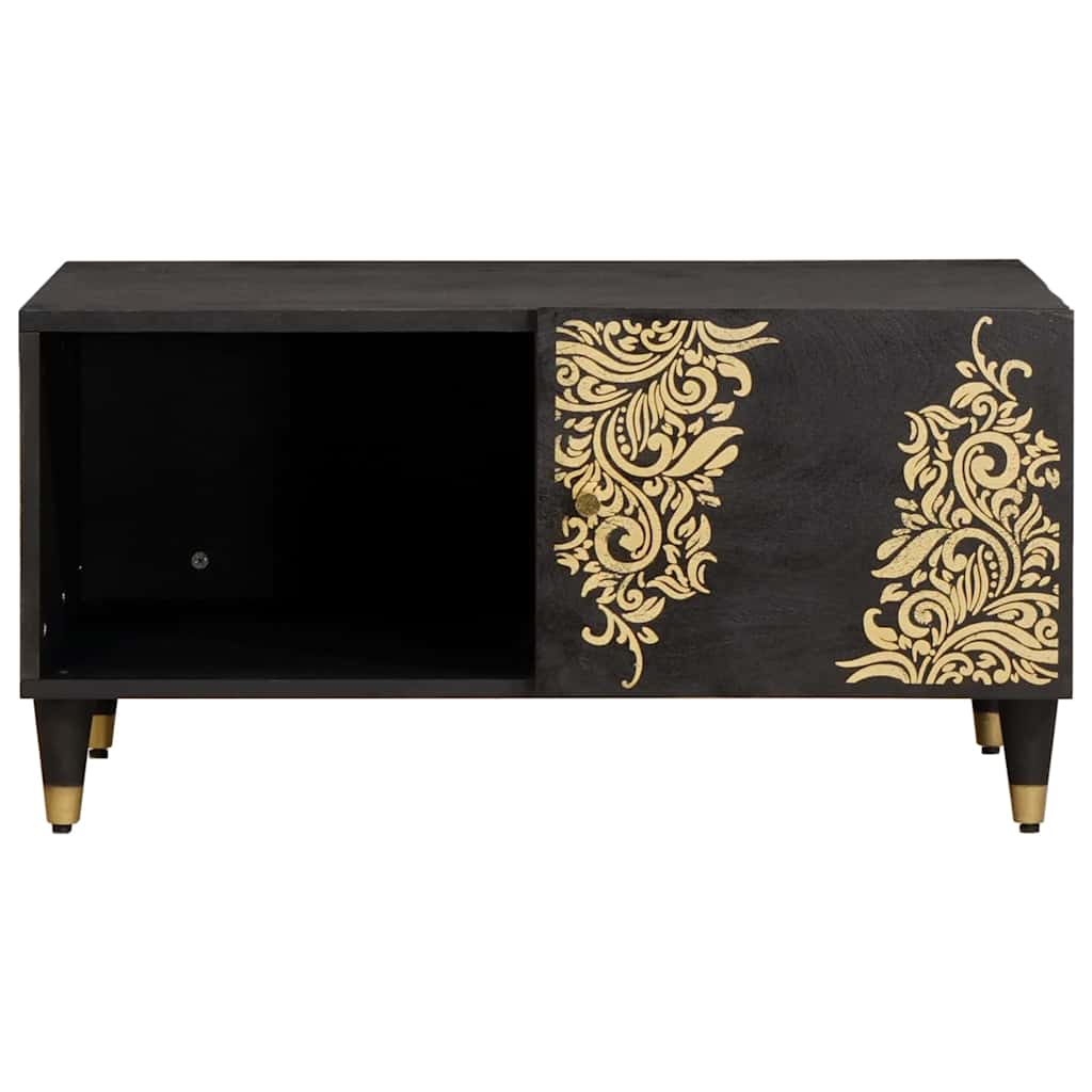 Kaffebord Svart 80 x 50 x 40 cm Massiv mango tre
