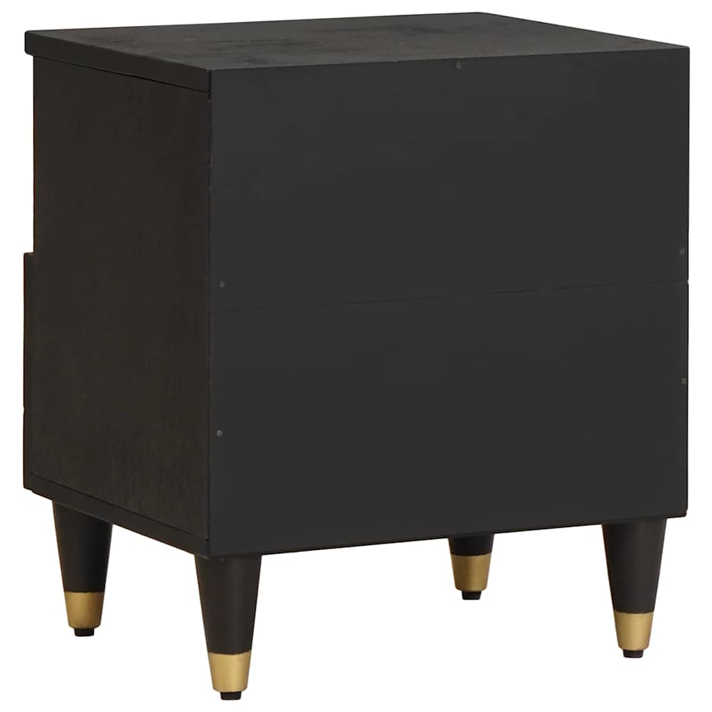 Nattbordskap 2 pcs Svart 40 x 33 x 46 cm Massiv mango tre