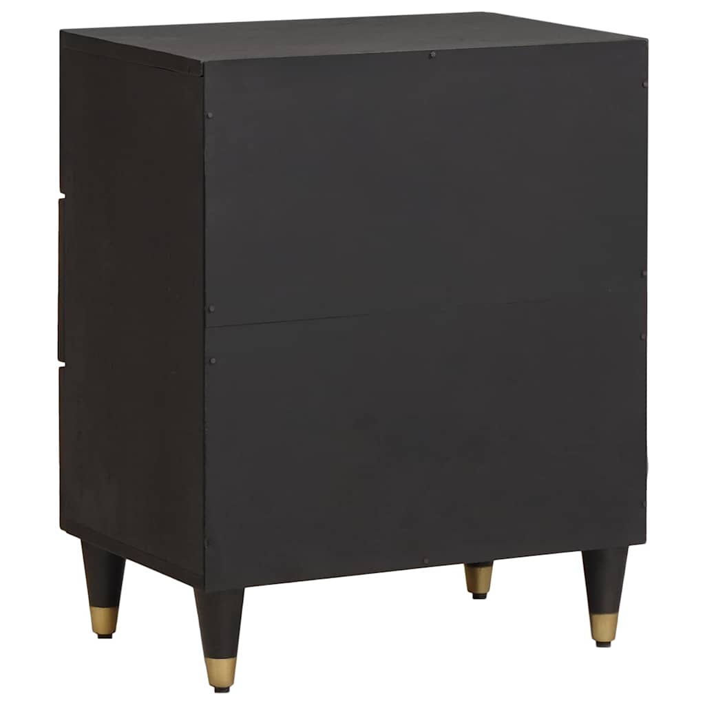 Nattbordskap med skuff Svart 50 x 33 x 62 cm Massiv mango tre