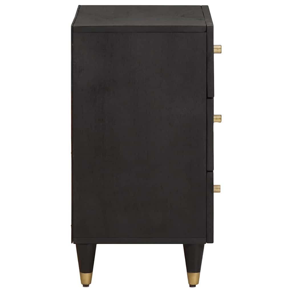 Nattbordskap med skuff Svart 50 x 33 x 62 cm Massiv mango tre