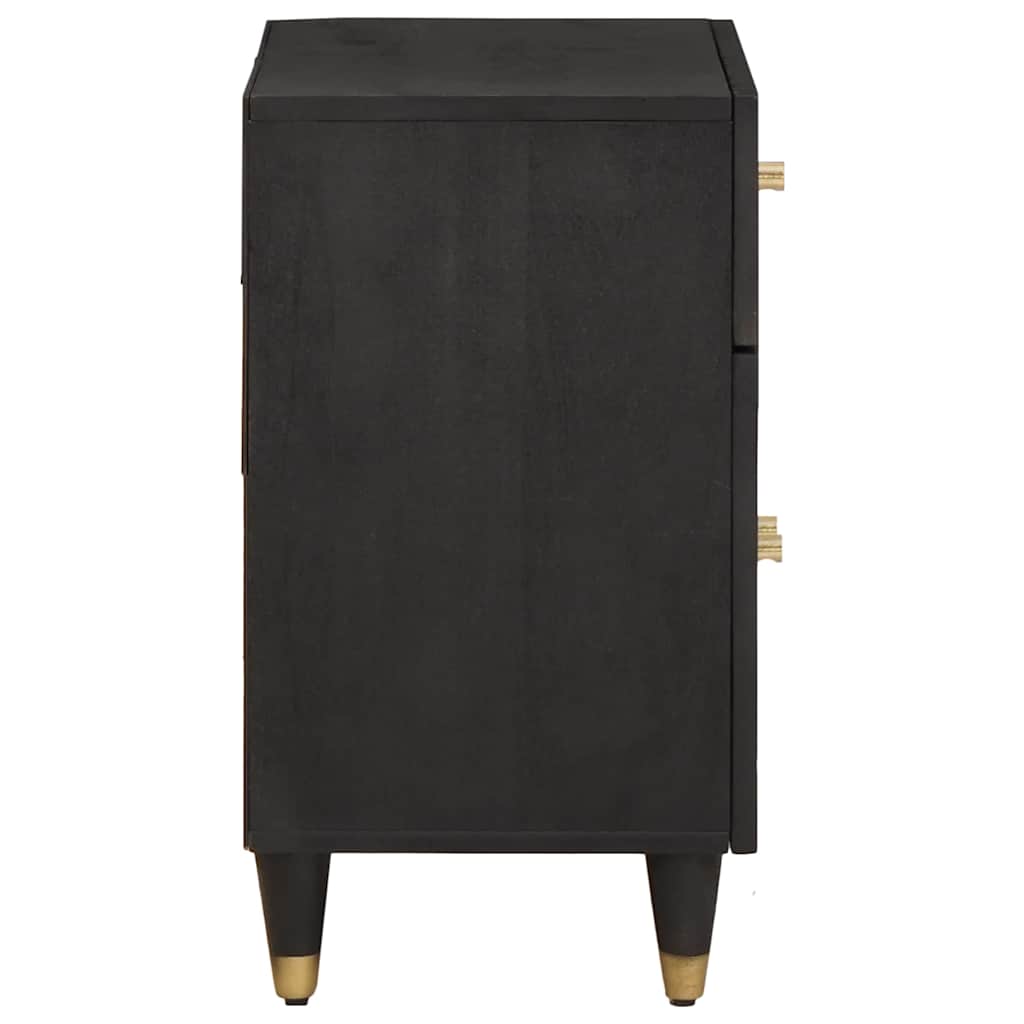 Nattbord med dør Svart 50 x 33 x 60 cm Massiv mango tre