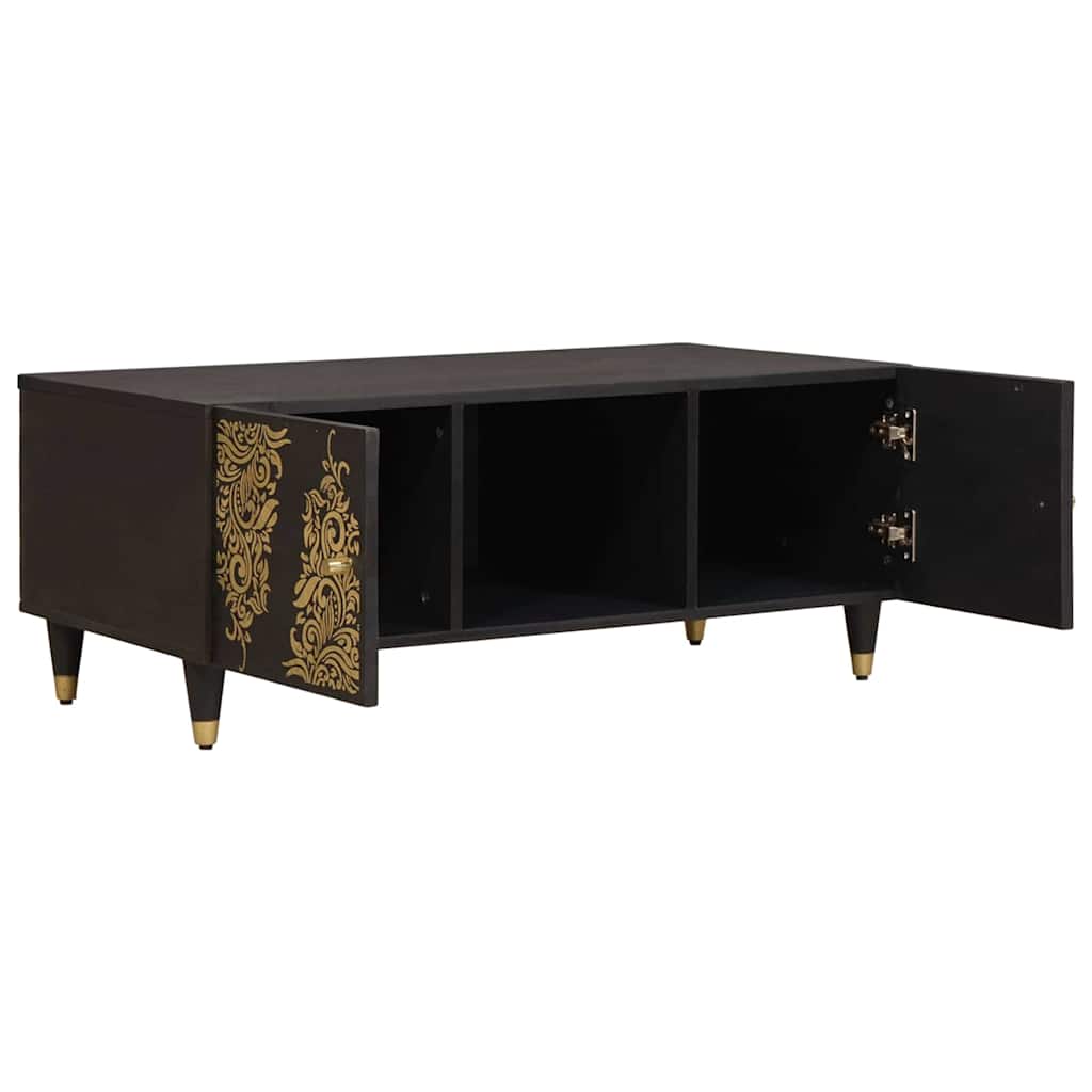 Kaffebord Svart 100 x 54 x 40 cm Massiv mango tre