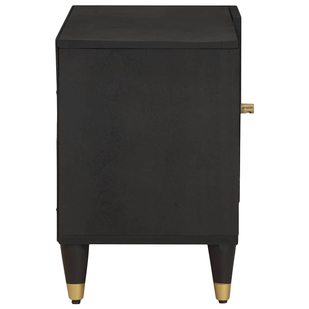 TV-skap med hylle Svart 80 x 33 x 46 cm Massiv mango tre