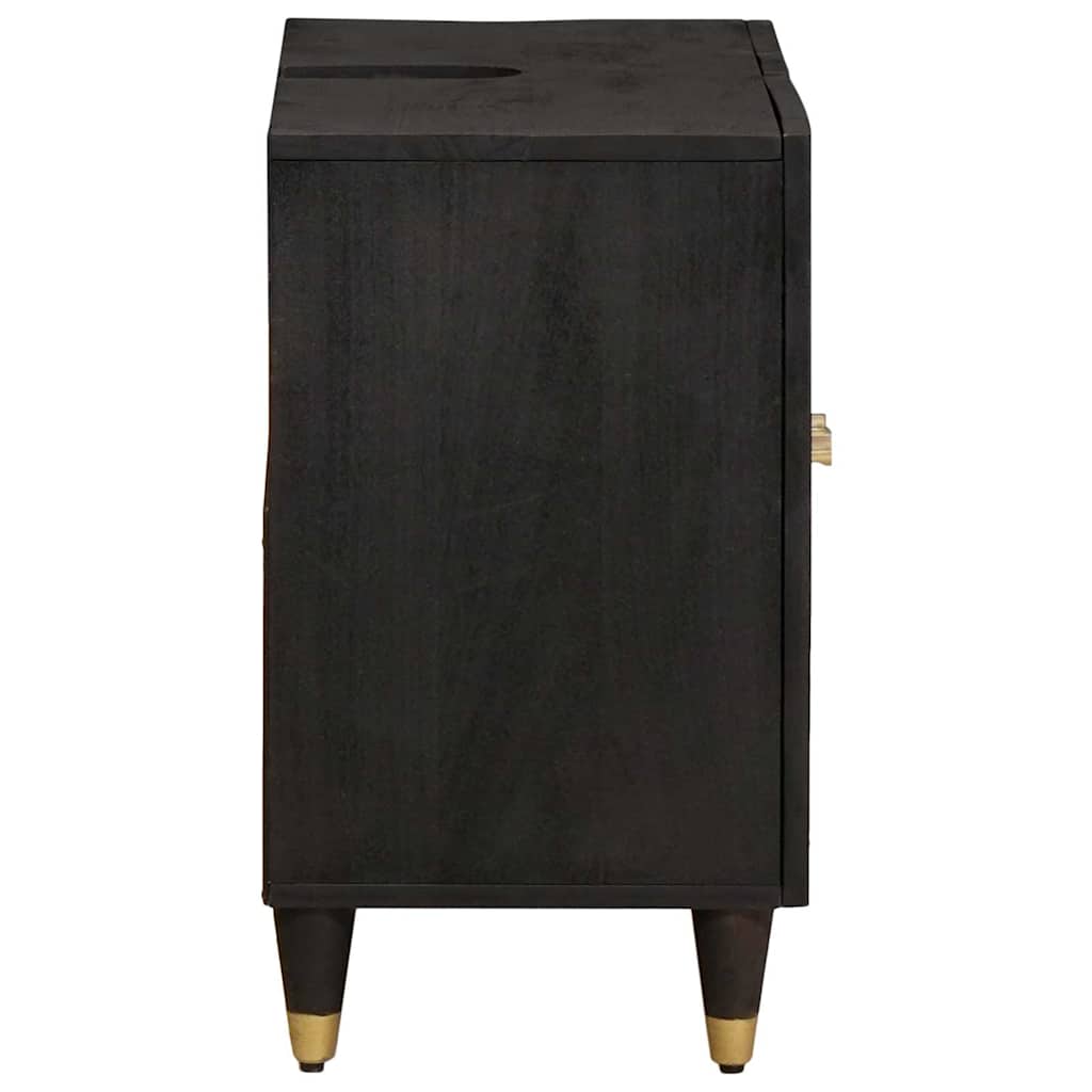Vaskeskap med lagring Svart 62 x 33 x 58 cm Massiv mango tre