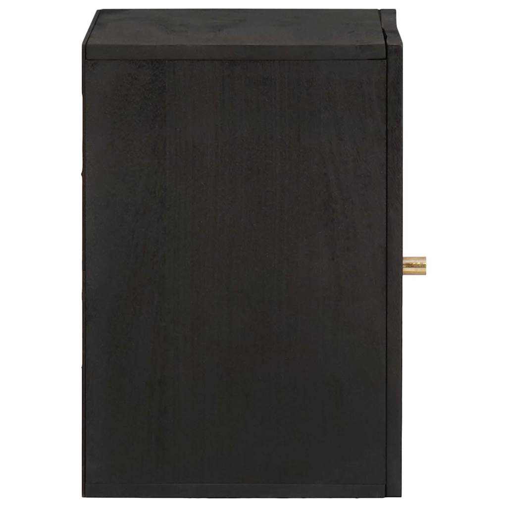 Veggskap Veggmontert Svart 38 x 33 x 48 cm Massiv mango tre