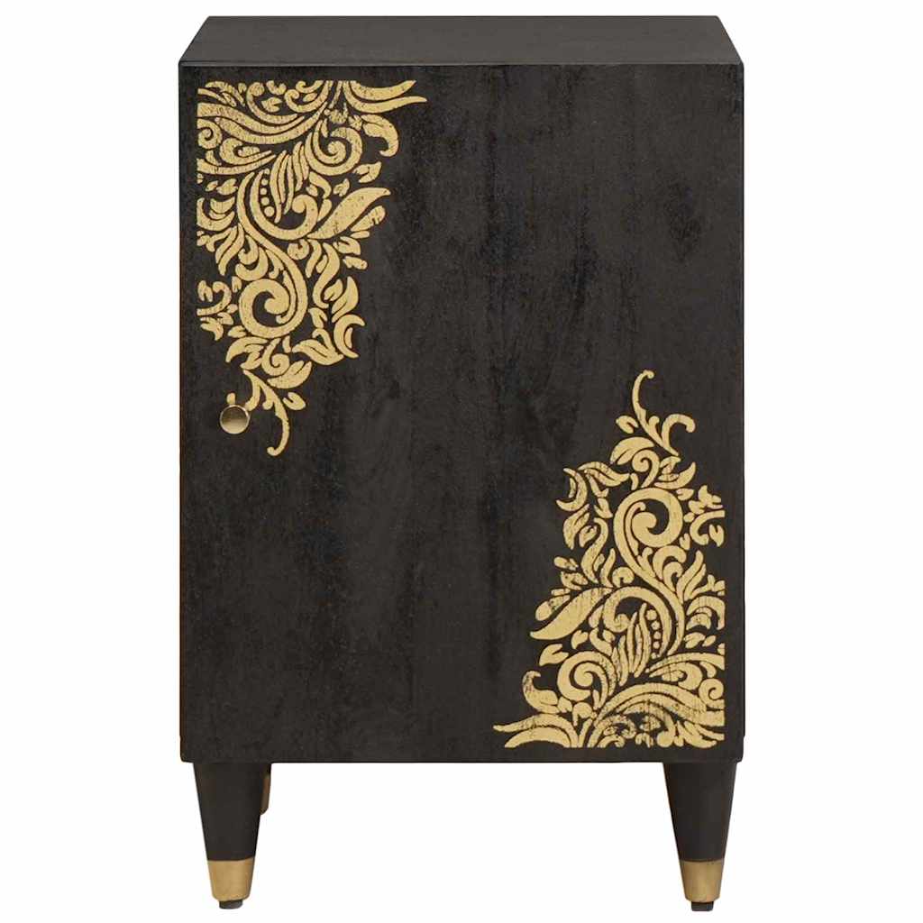 Baderomsskap med lagring Svart 38 x 33 x 58 cm Massiv mango tre