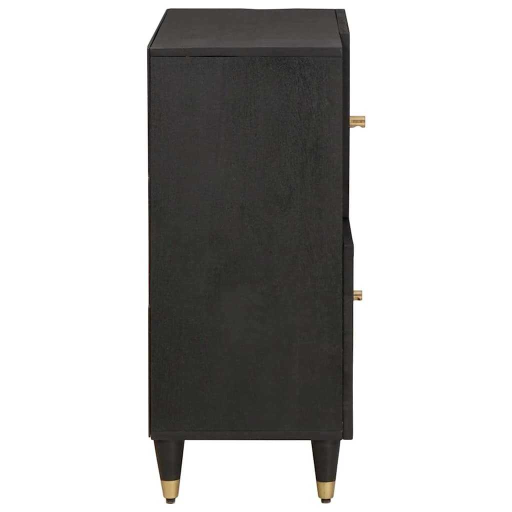 Serviesskap med hylle Svart 80 x 33 x 75 cm Massiv mango tre