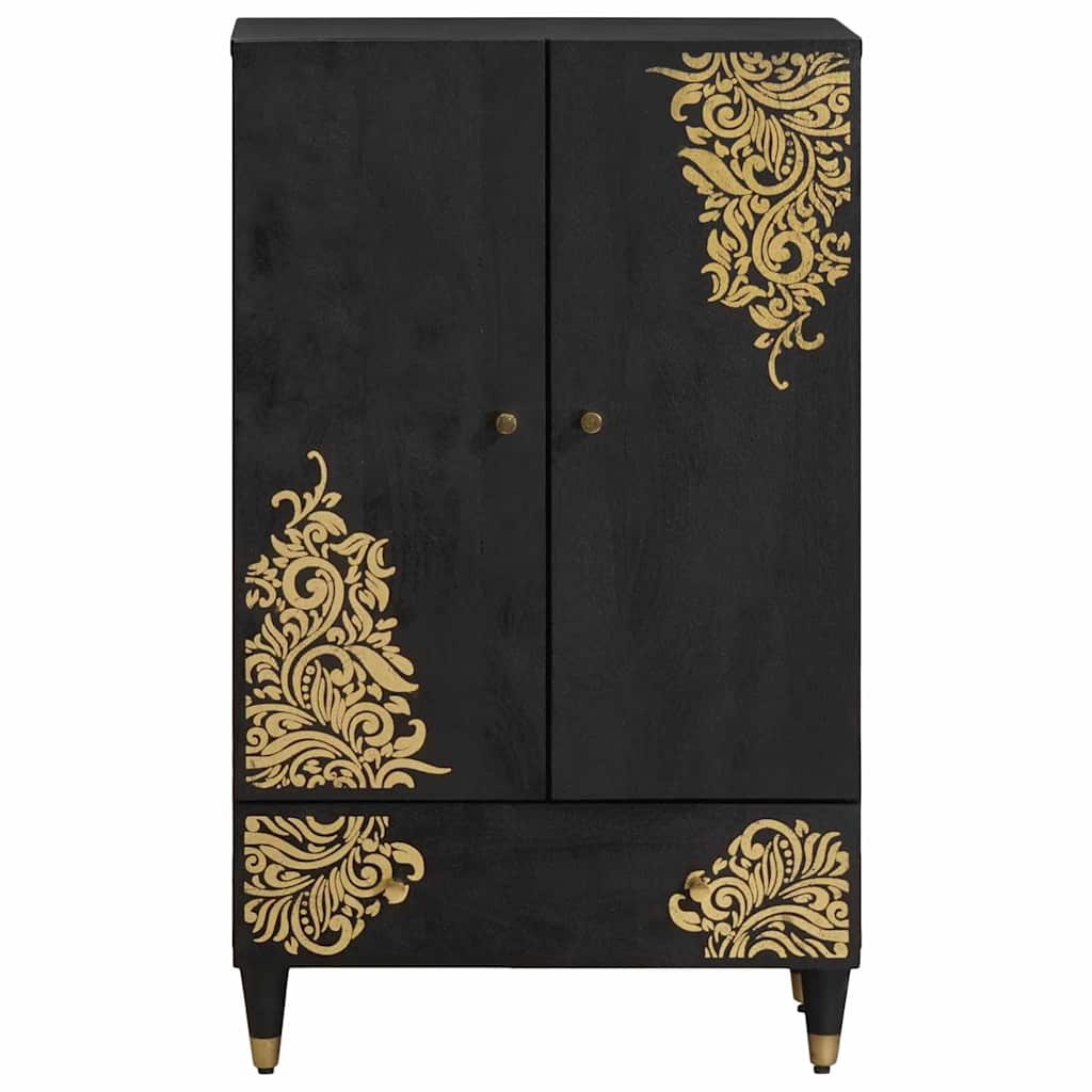 Høyskap Svart 60 x 33 x 100 cm Massiv mango tre