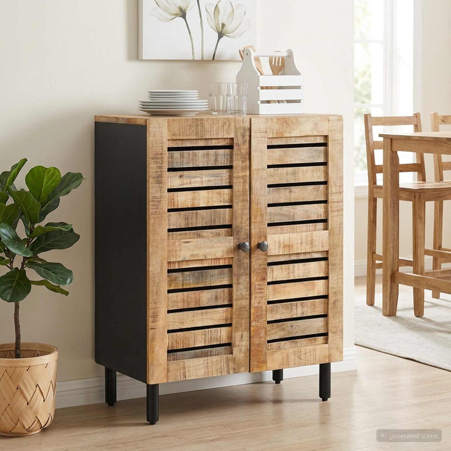 Oppbevaringsskap 60 x 33 x 75 cm Massiv mango tre Naturlig