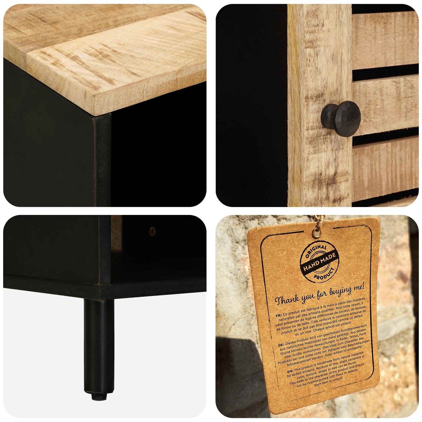 Kaffebord Naturlig 80 x 50 x 40 cm Massiv mango tre