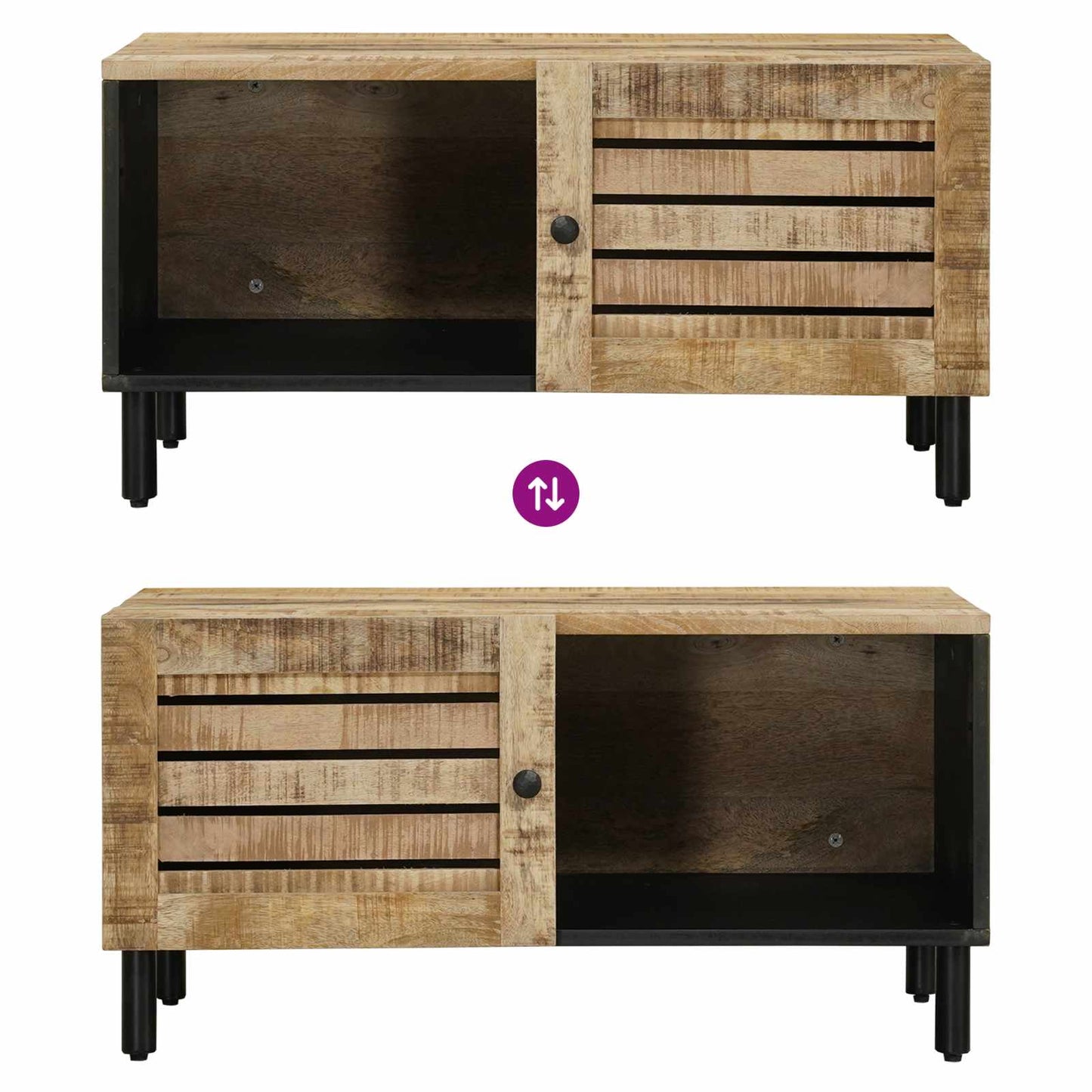 Kaffebord Naturlig 80 x 50 x 40 cm Massiv mango tre