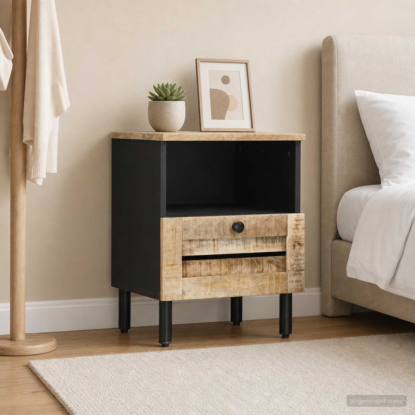 Nattbord Naturlig 40 x 33 x 46 cm Massiv mango tre