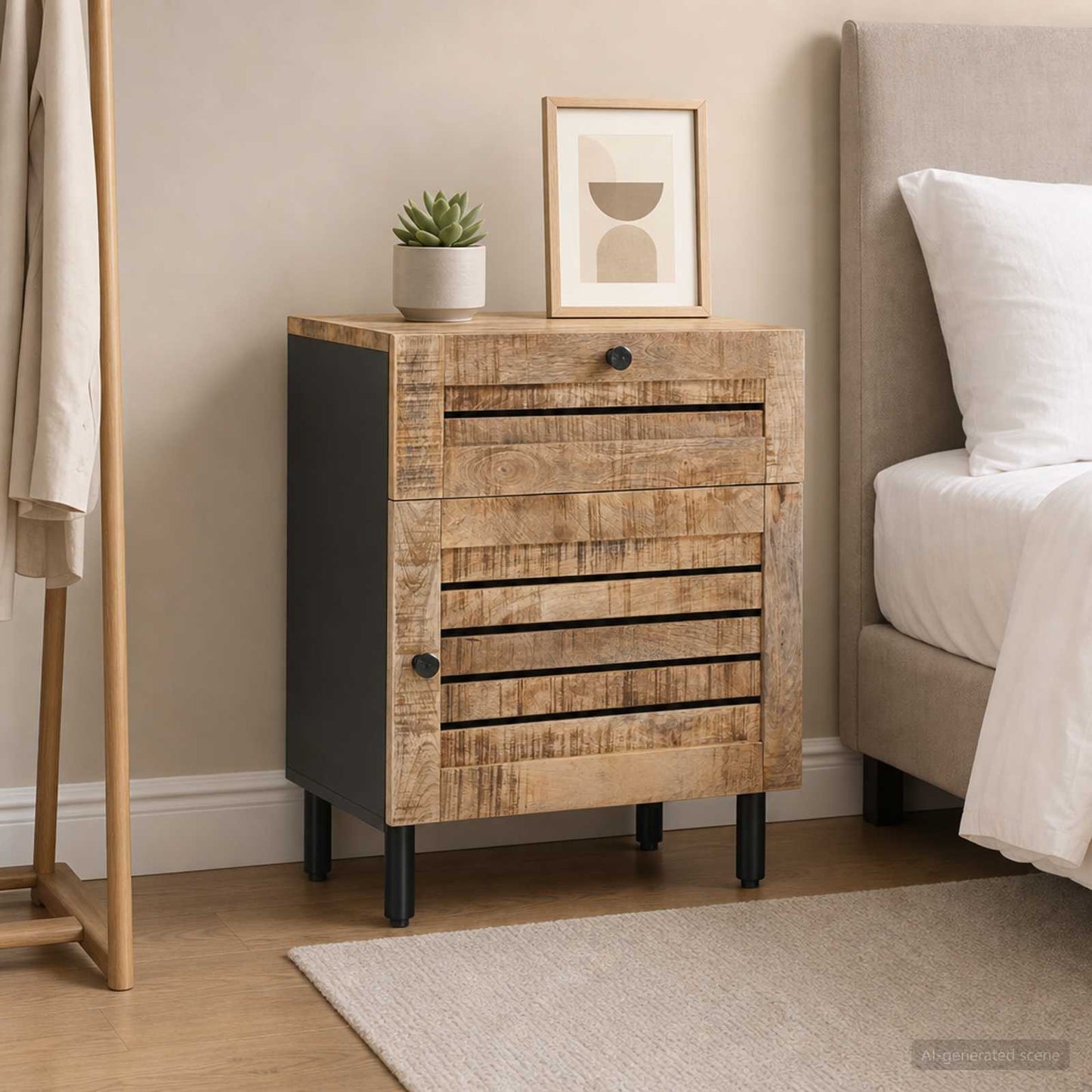 Nattbord Naturlig 50 x 33 x 60 cm Massiv mango tre
