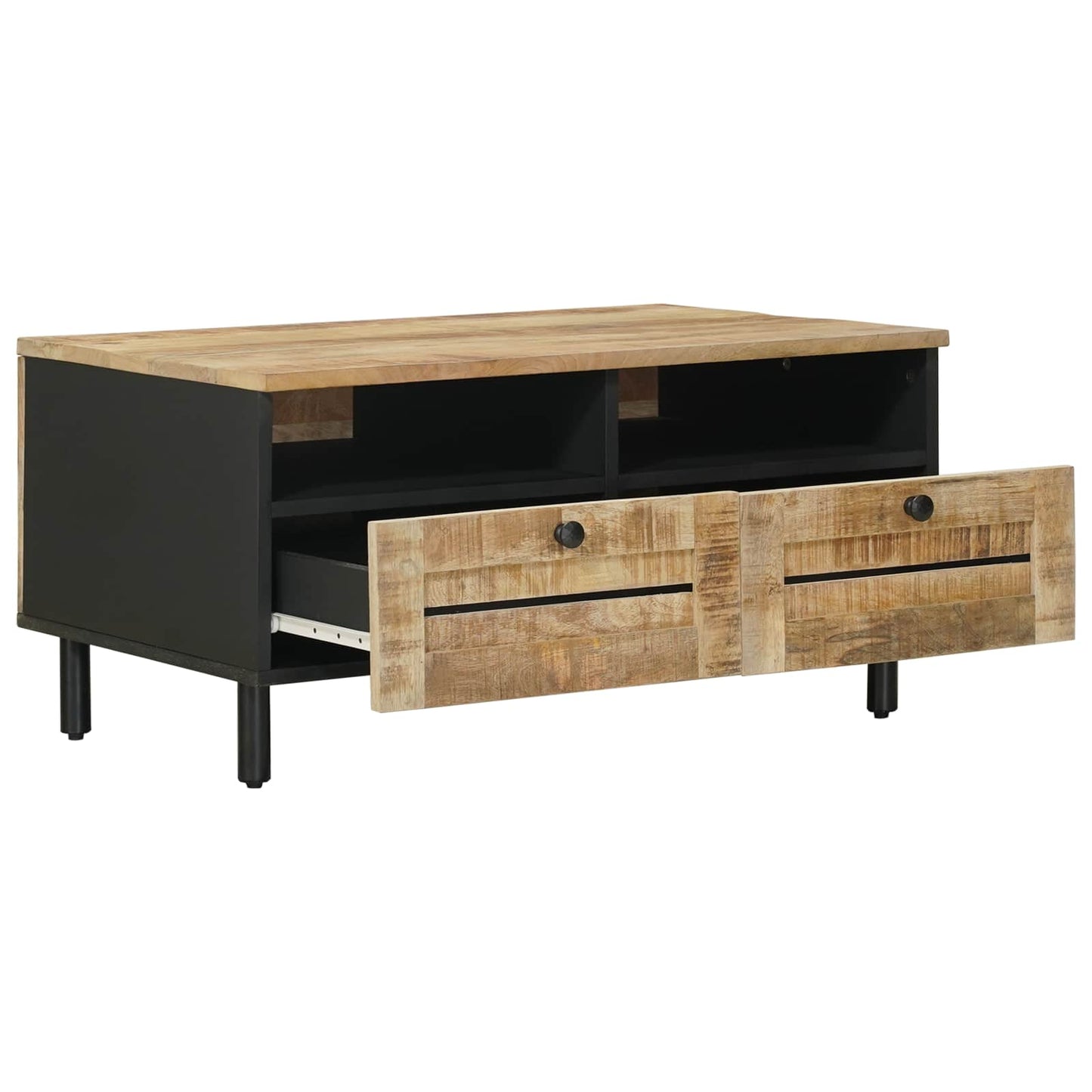 Kaffebord Brun og svart 80 x 54 x 40 cm Massiv mango tre