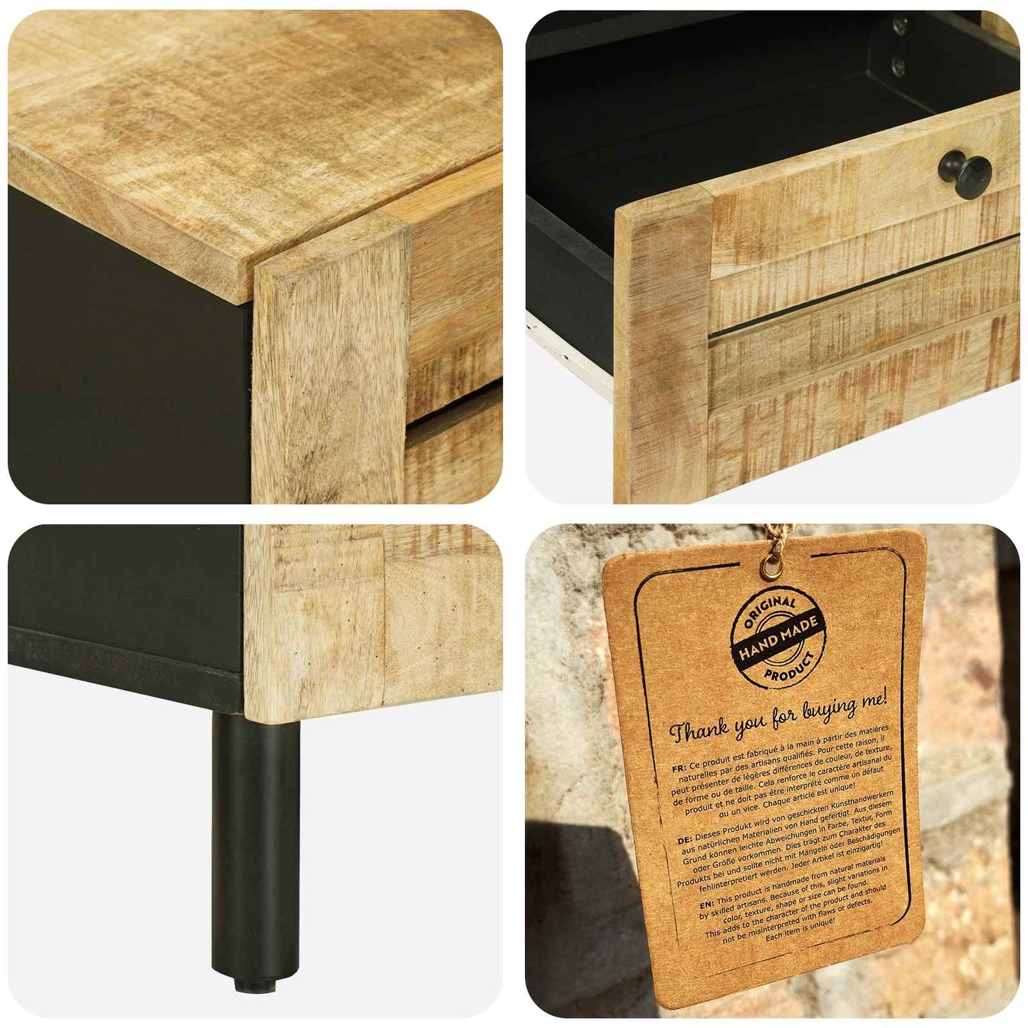 Oppbevaringsskap Naturlig 105 x 33 x 46 cm Massiv mango tre
