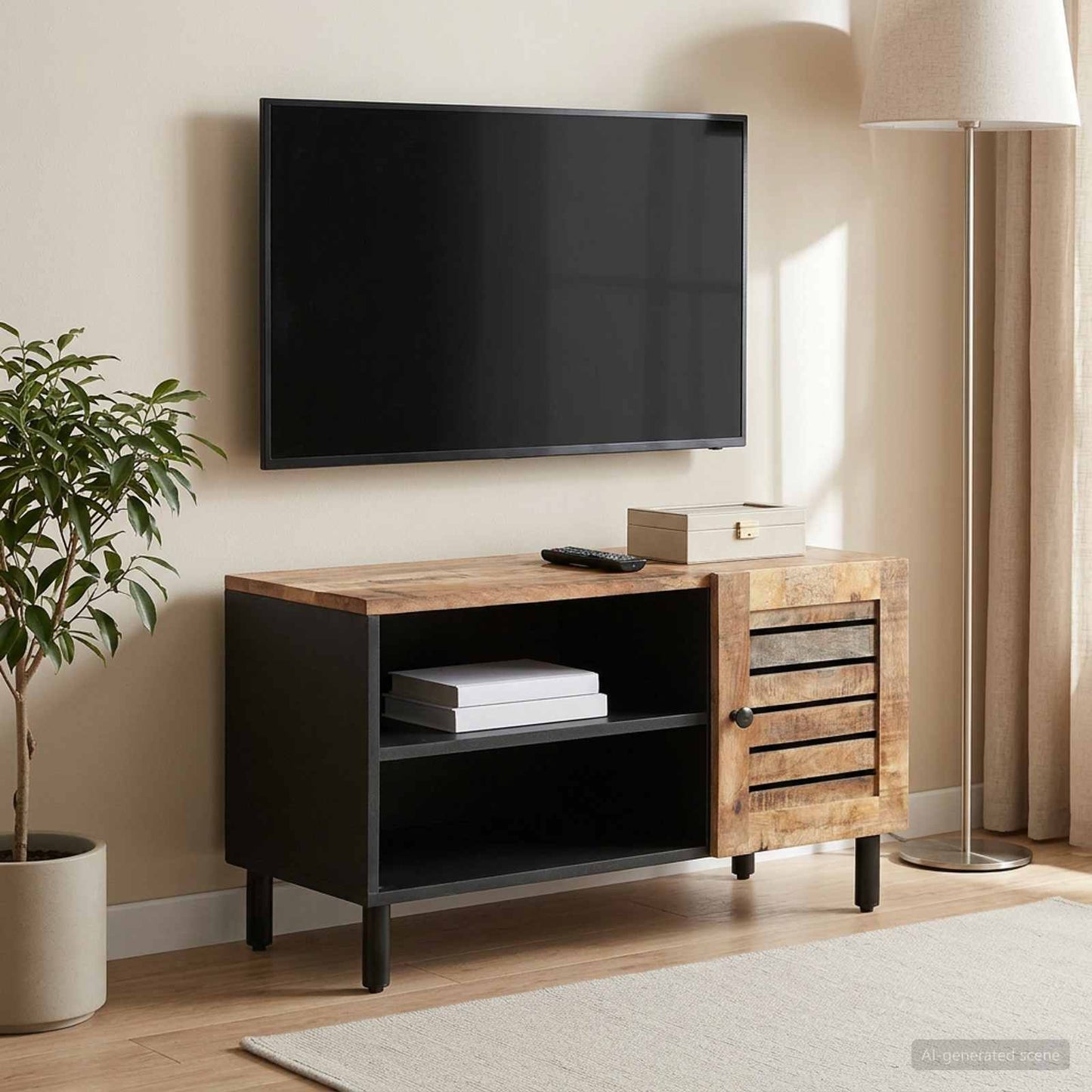 Oppbevaringsskap Naturlig 80 x 33 x 46 cm Massiv mango tre