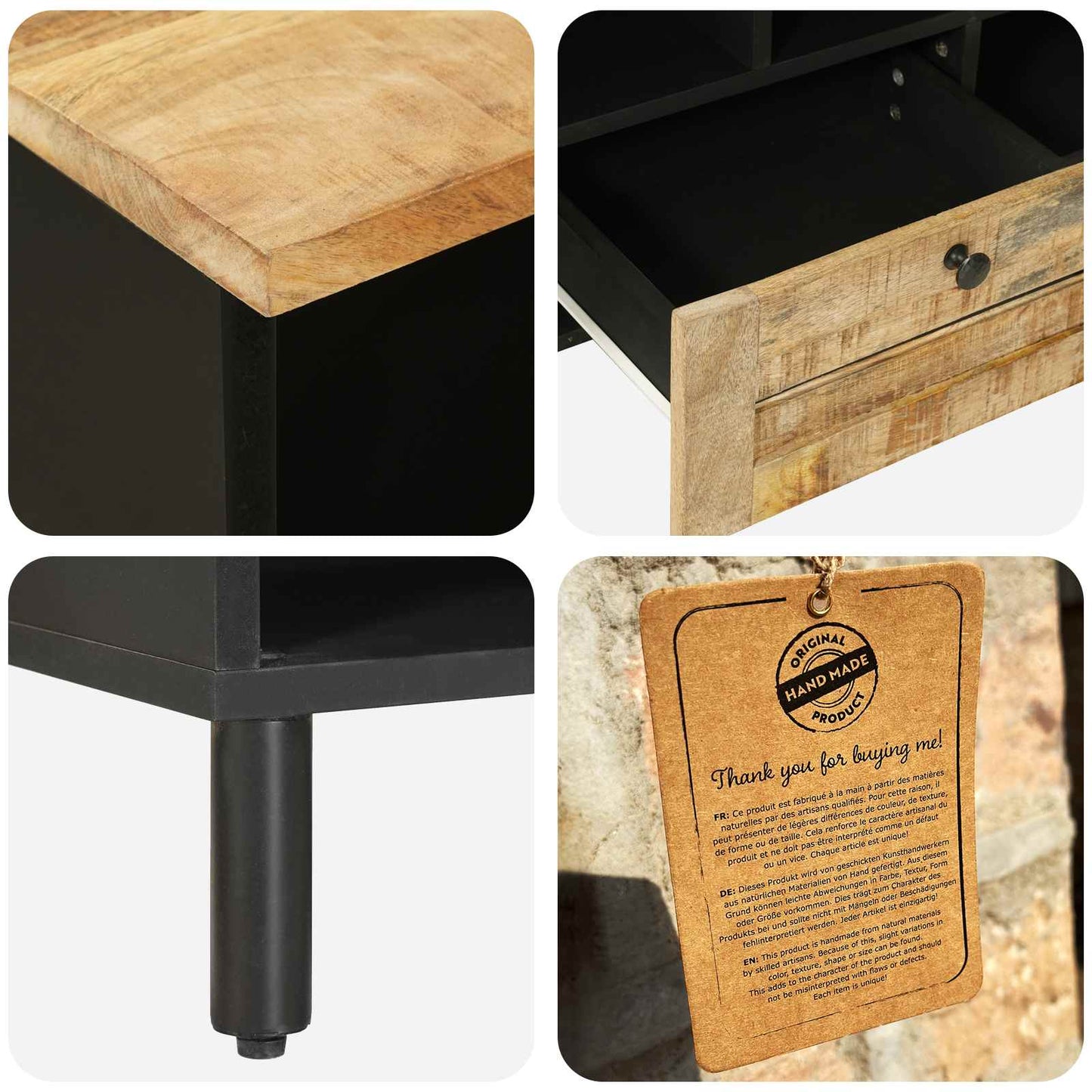 Oppbevaringsskap Naturlig 100 x 33 x 46 cm Massiv mango tre