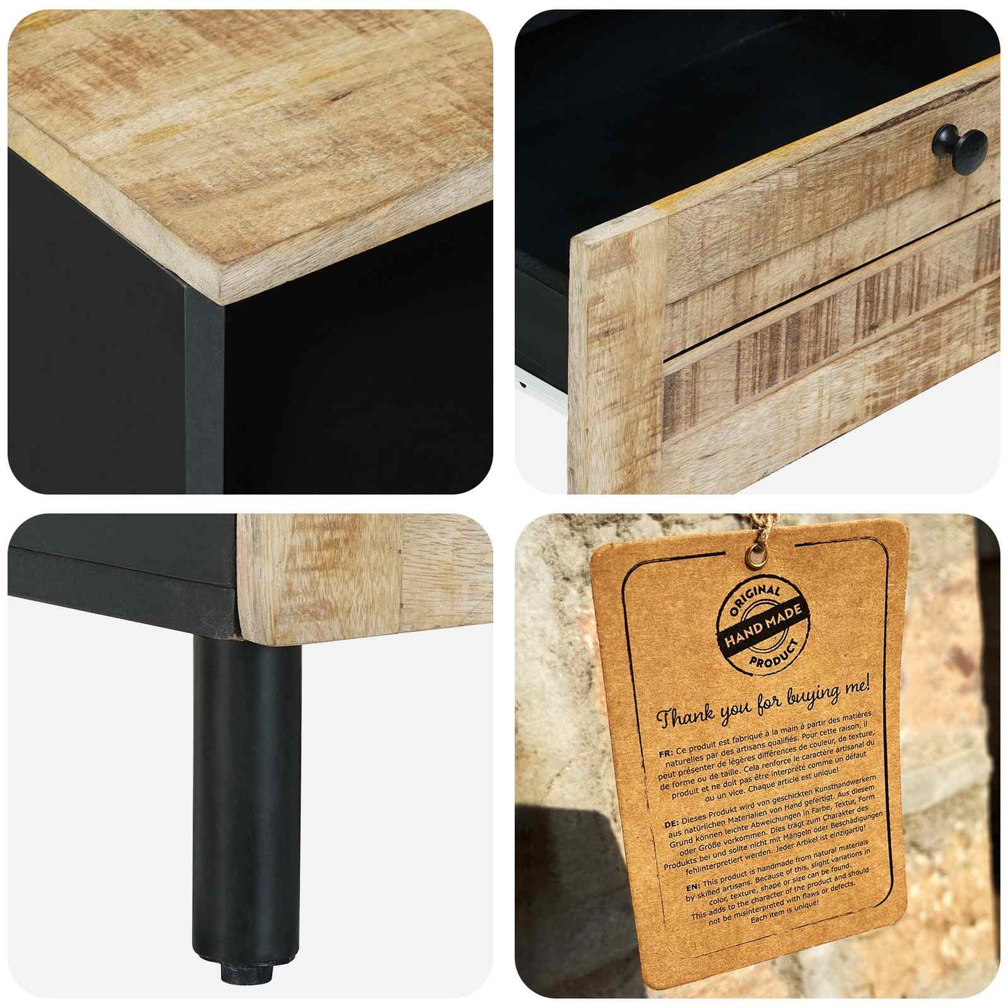 Oppbevaringsskap Brun 80 x 33,5 x 46 cm Massiv mango tre