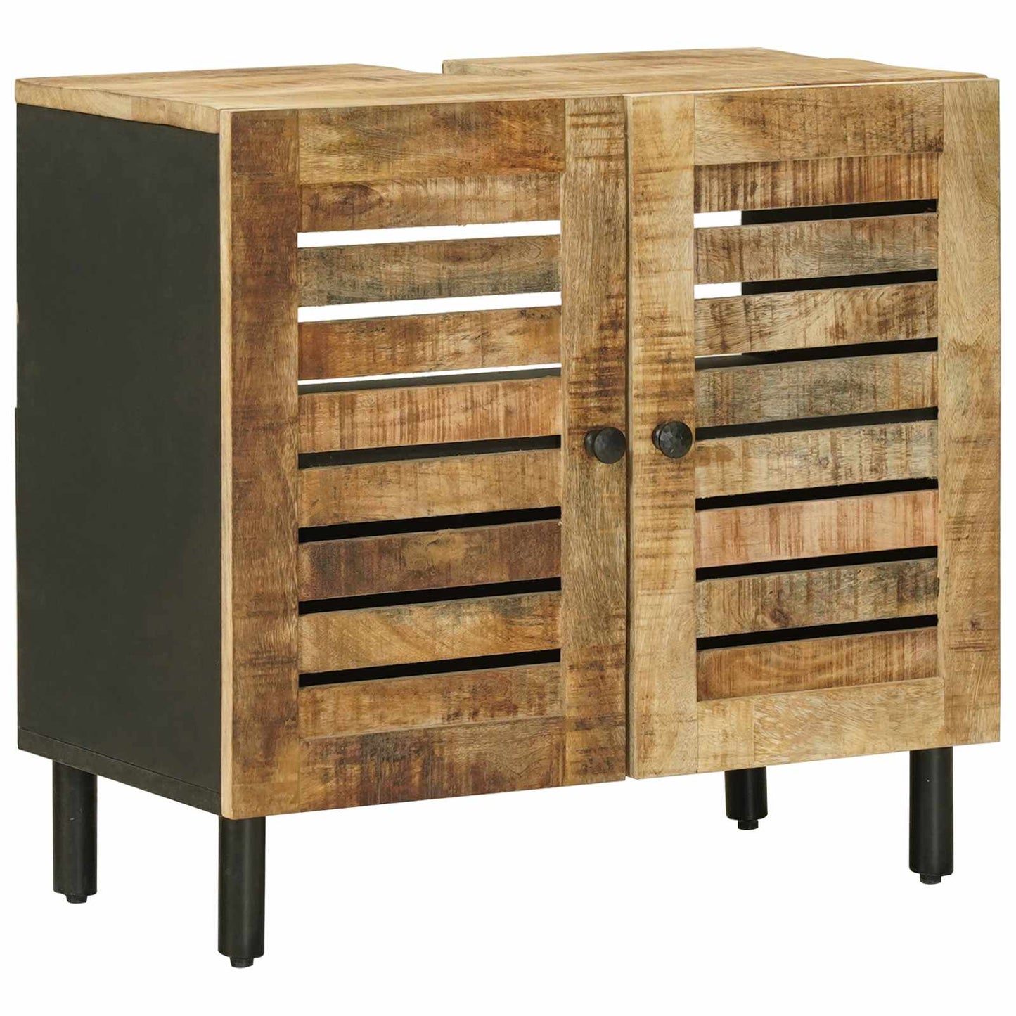Vaskeskap Brun og svart 62 x 33 x 58 cm Massiv mango tre