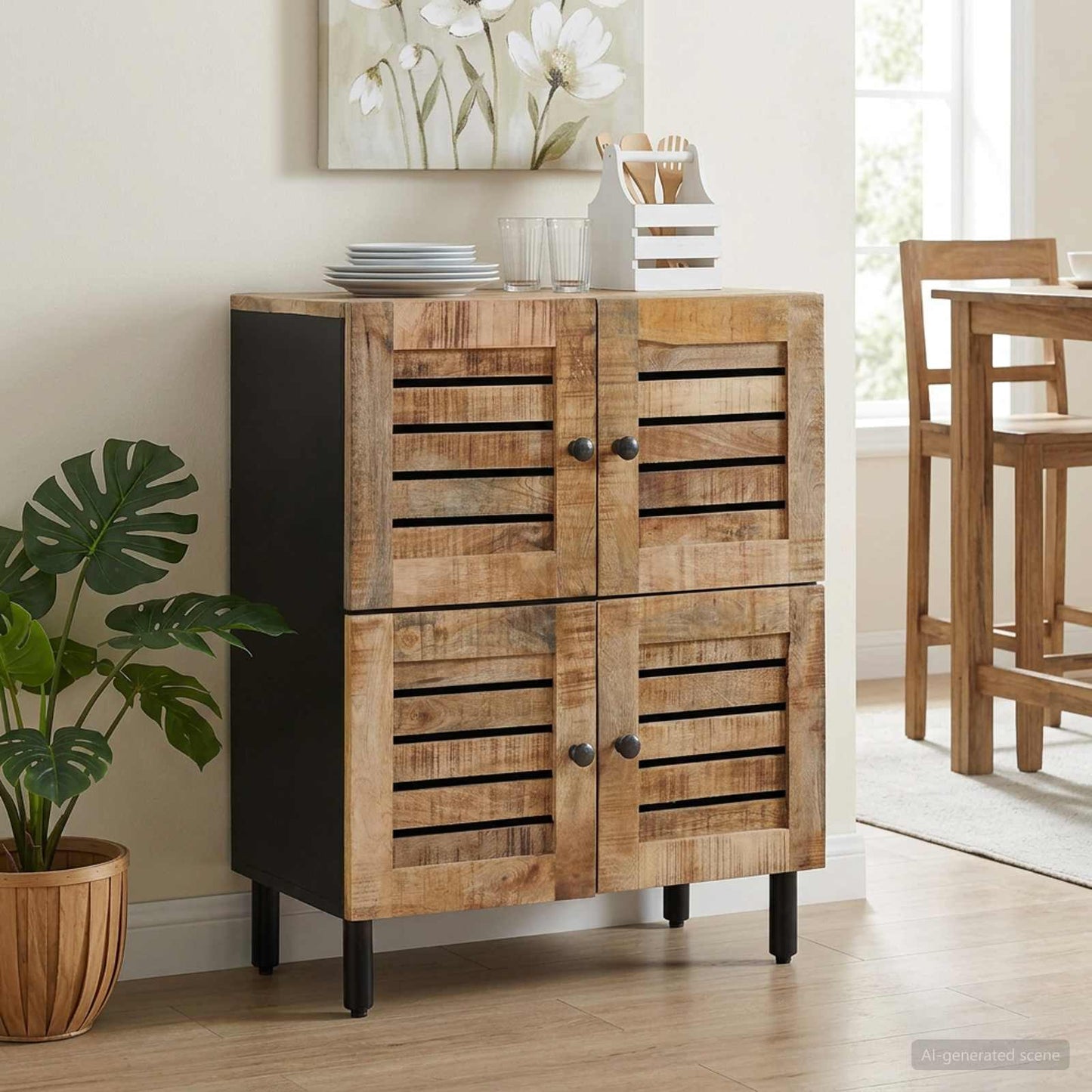 Oppbevaringsskap Naturlig 60 x 33 x 75 cm Massiv mango tre