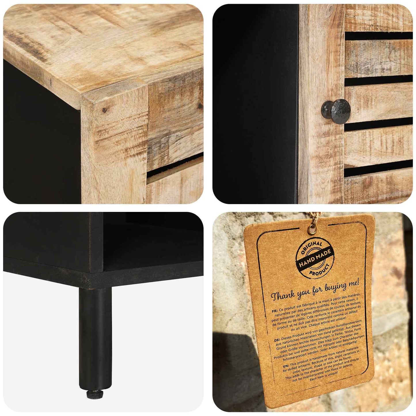 Oppbevaringsskap Brun 80 x 33,5 x 75 cm Massiv mango tre