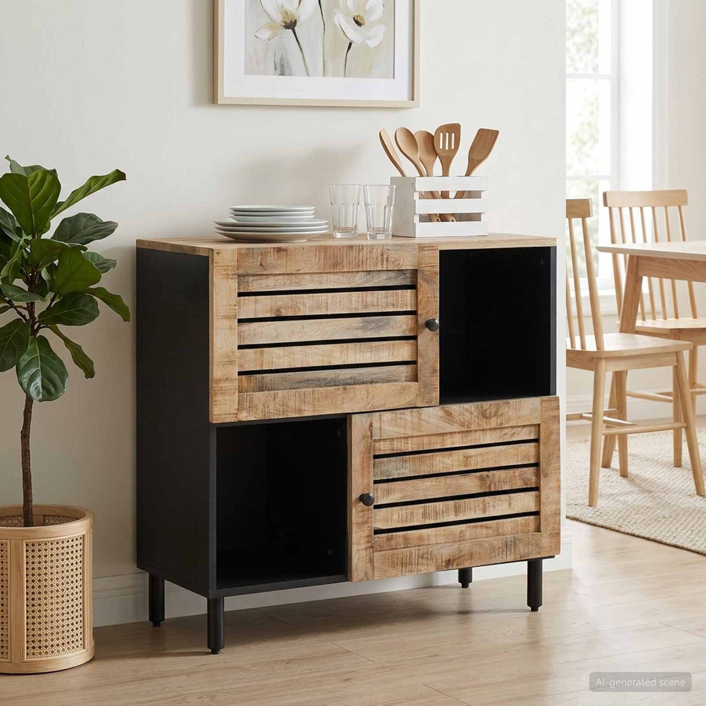 Oppbevaringsskap Brun 80 x 33,5 x 75 cm Massiv mango tre