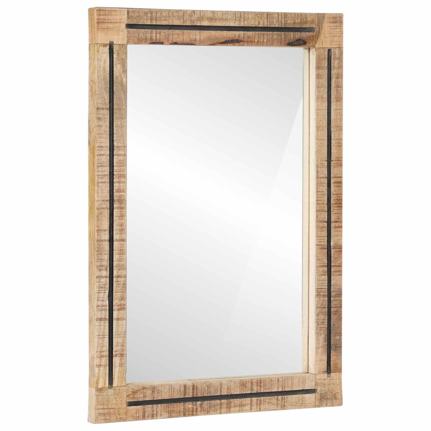 Speil Veggmontert med speil Brun og svart 70 x 50 x 3 cm Glass
