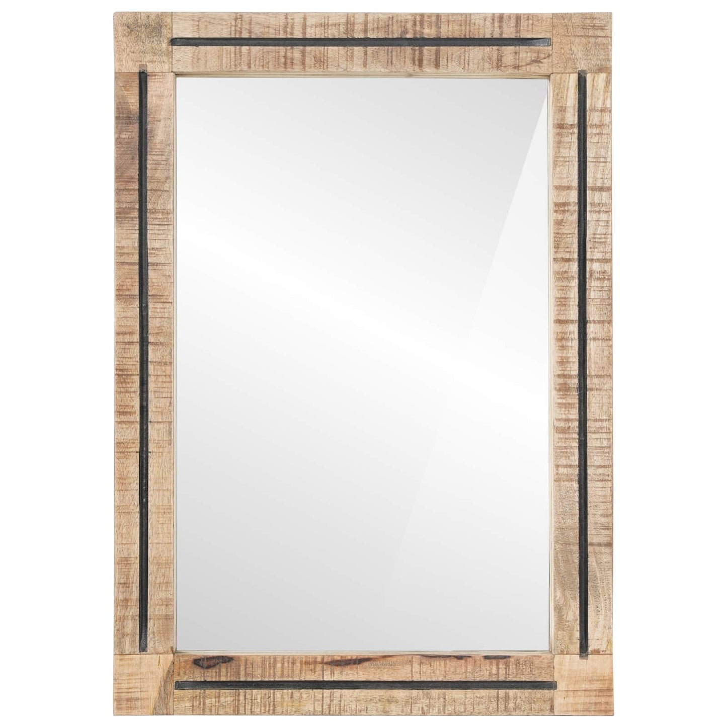 Speil Veggmontert med speil Brun og svart 70 x 50 x 3 cm Glass