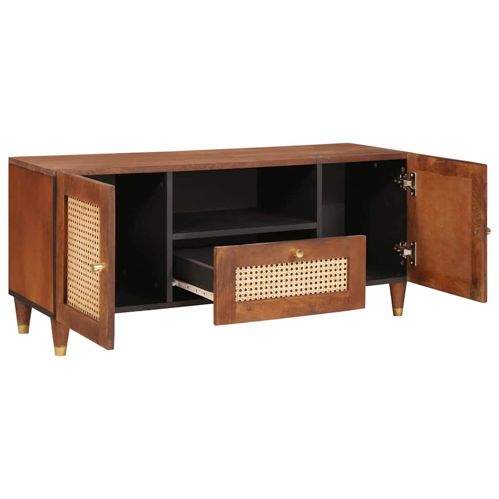 TV-skap med skuff Brun 105 x 33,5 x 46 cm Massiv mango tre
