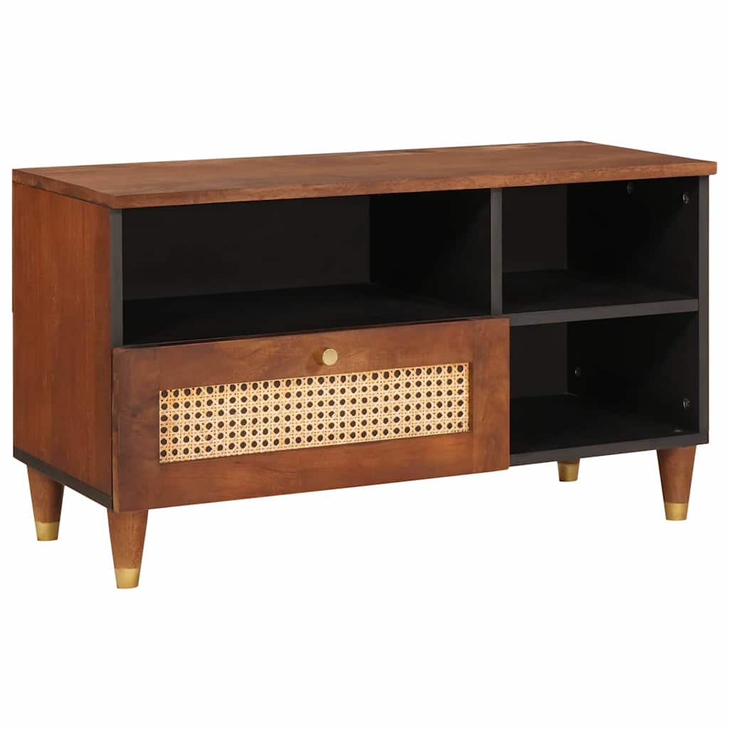 TV-skap med skuff Brun 80 x 33,5 x 46 cm Massiv mango tre