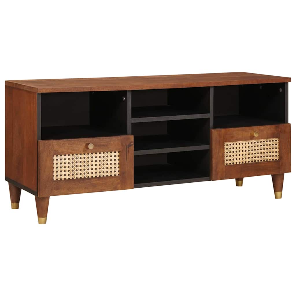 TV-skap med skuff Brun 100 x 33,5 x 46 cm Massiv mango tre