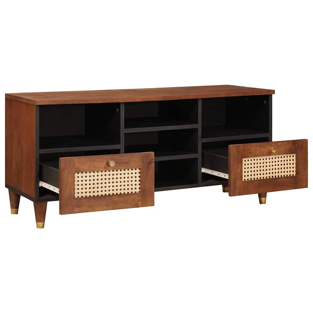 TV-skap med skuff Brun 100 x 33,5 x 46 cm Massiv mango tre