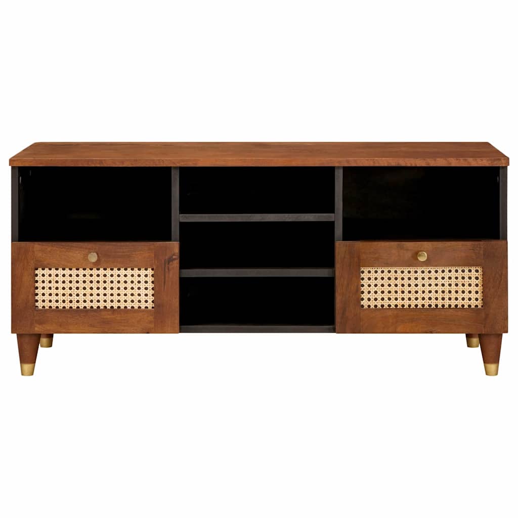 TV-skap med skuff Brun 100 x 33,5 x 46 cm Massiv mango tre