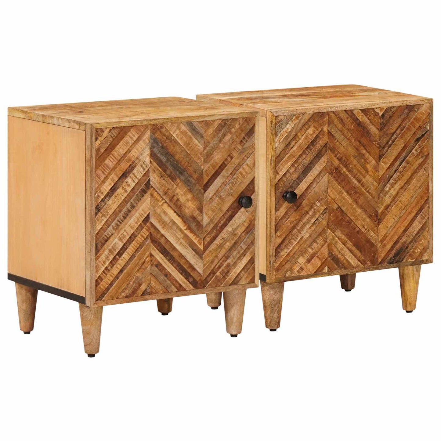 Nattbord 2 pcs Brun 40 x 33,5 x 46 cm Massiv mango tre