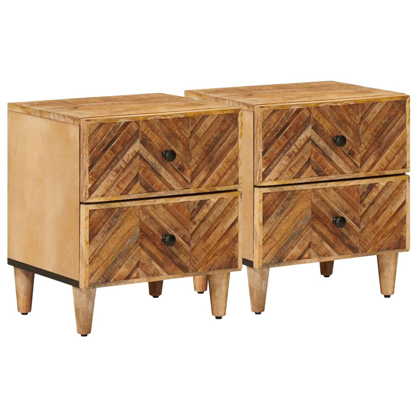 Nattbord 2 pcs Brun 40 x 33,5 x 46 cm Massiv mango tre