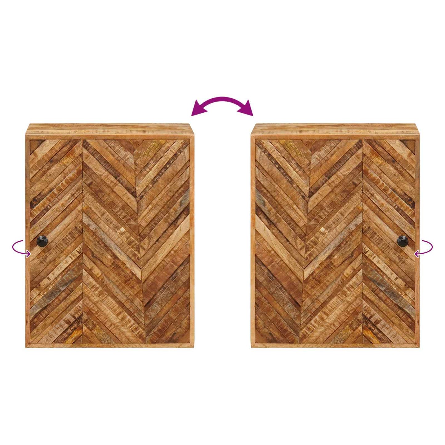 Hengende skap med dør Brun 38 x 33,5 x 48 cm Massiv mango tre
