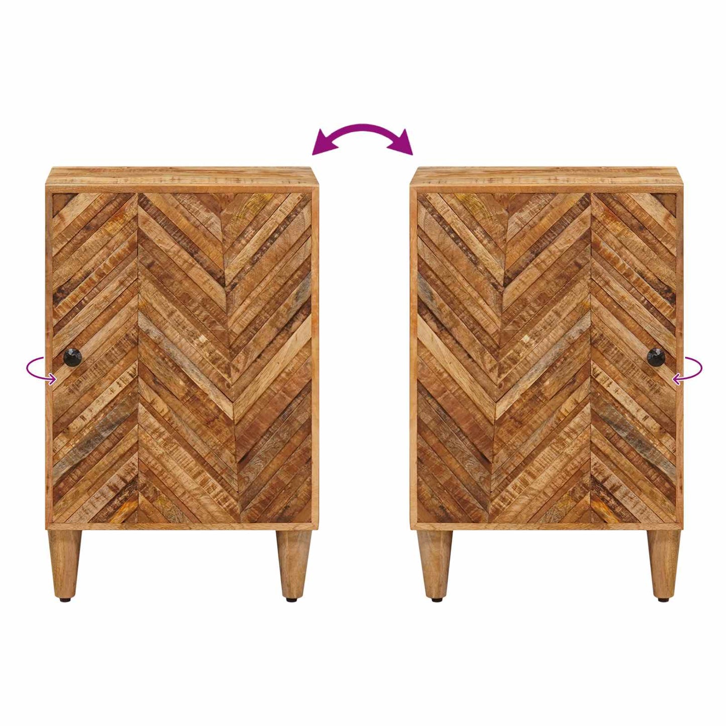 Baderomsskap med dør Brun 38 x 33,5 x 58 cm Massiv mango tre