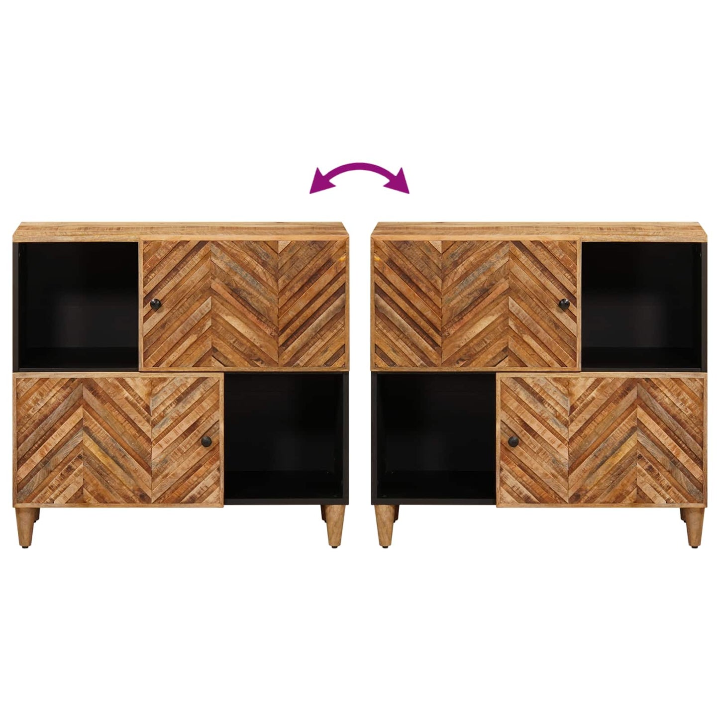 Oppbevaringsskap Brun 80 x 33,5 x 75 cm Massiv mango tre