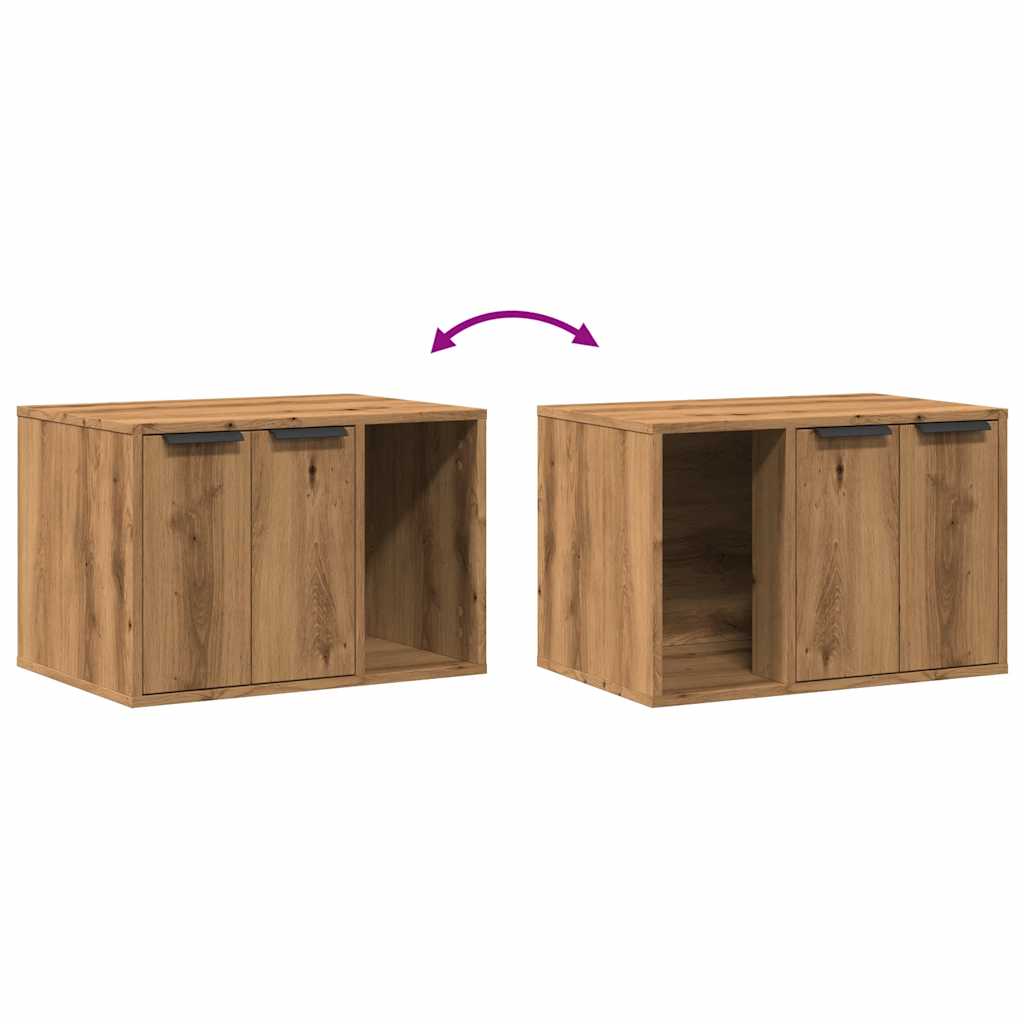 Skap til kattetoalett artisan eik 60x40x40 cm konstruert tre vidaXL
