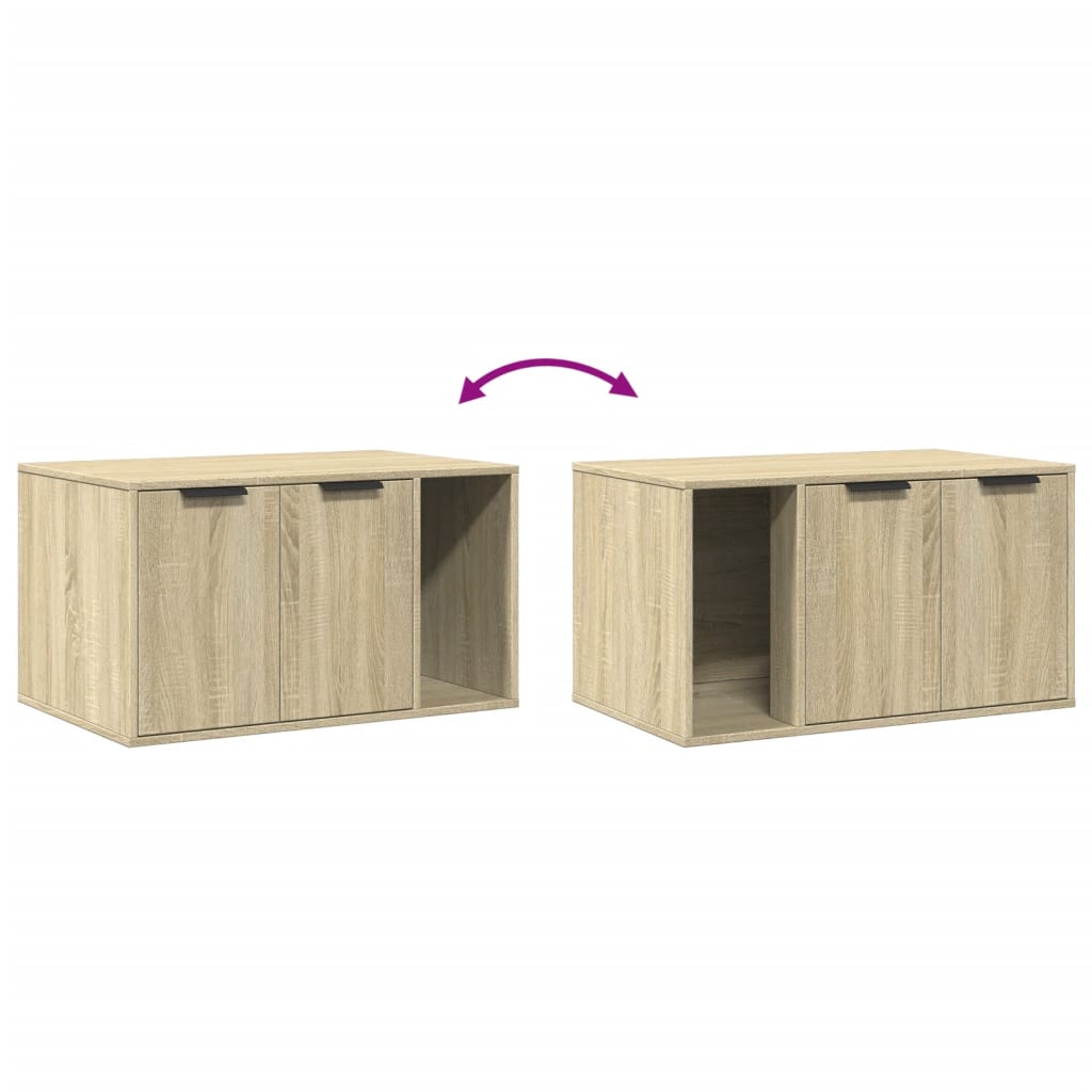 Skap til kattetoalett sonoma eik 80x50x45 cm konstruert tre vidaXL