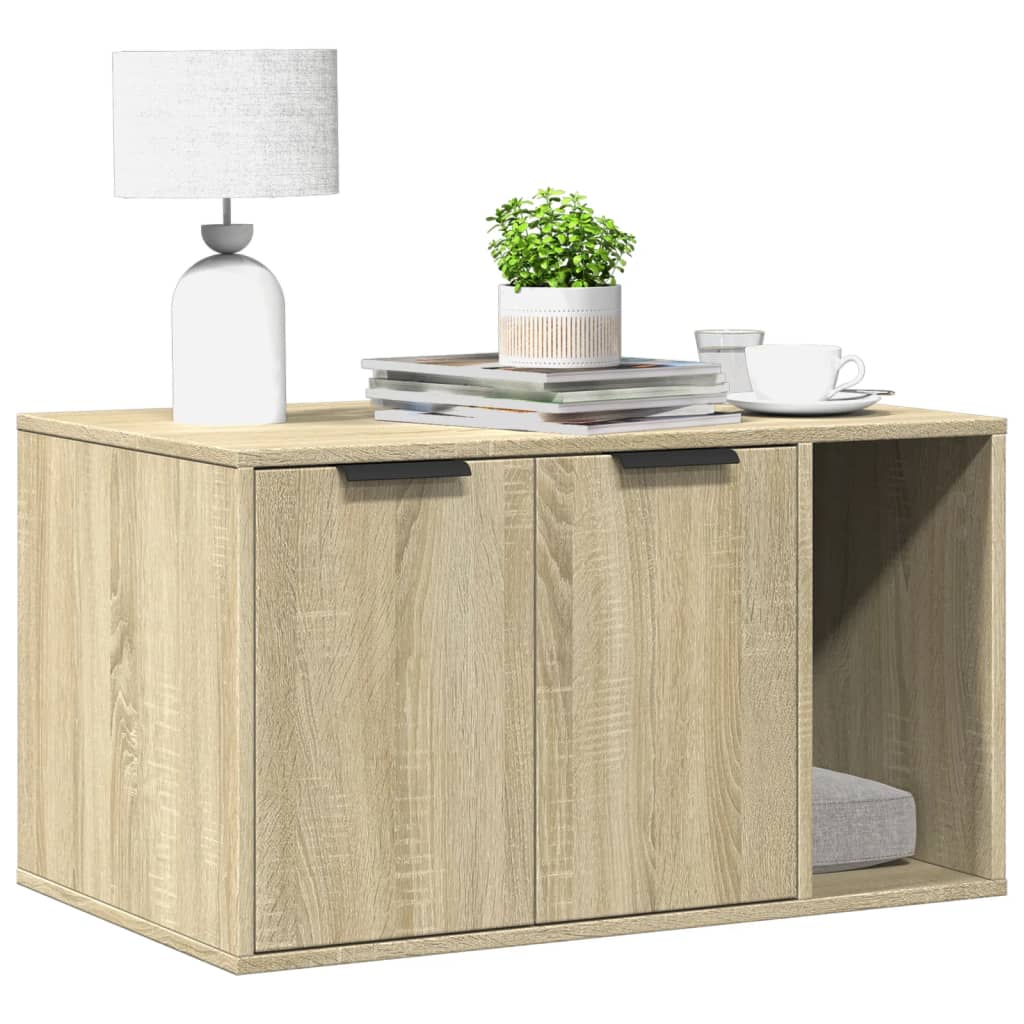 Skap til kattetoalett sonoma eik 80x50x45 cm konstruert tre vidaXL