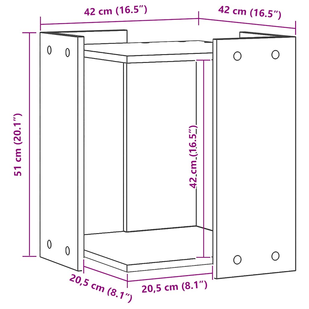 Skap til kattetoalett artisan eik 42x42x51 cm konstruert tre